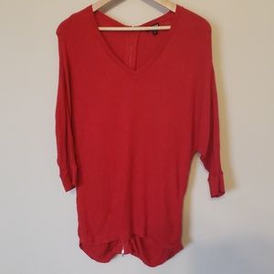 Express Red V-neck Zipper Sweater/Tunic